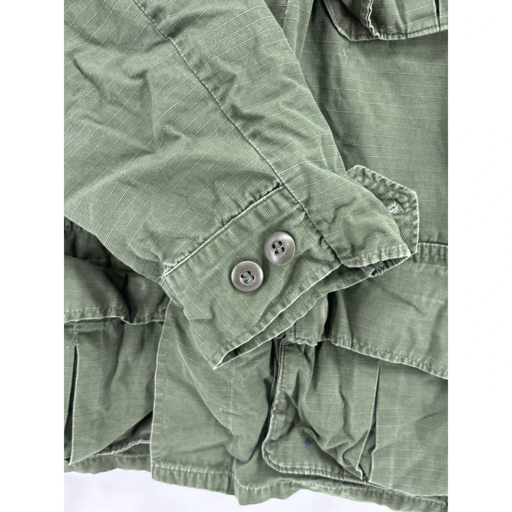 Vietnam Jacket 107 Combat Ripstop Slant Tropical Wind Ripped Mens Small